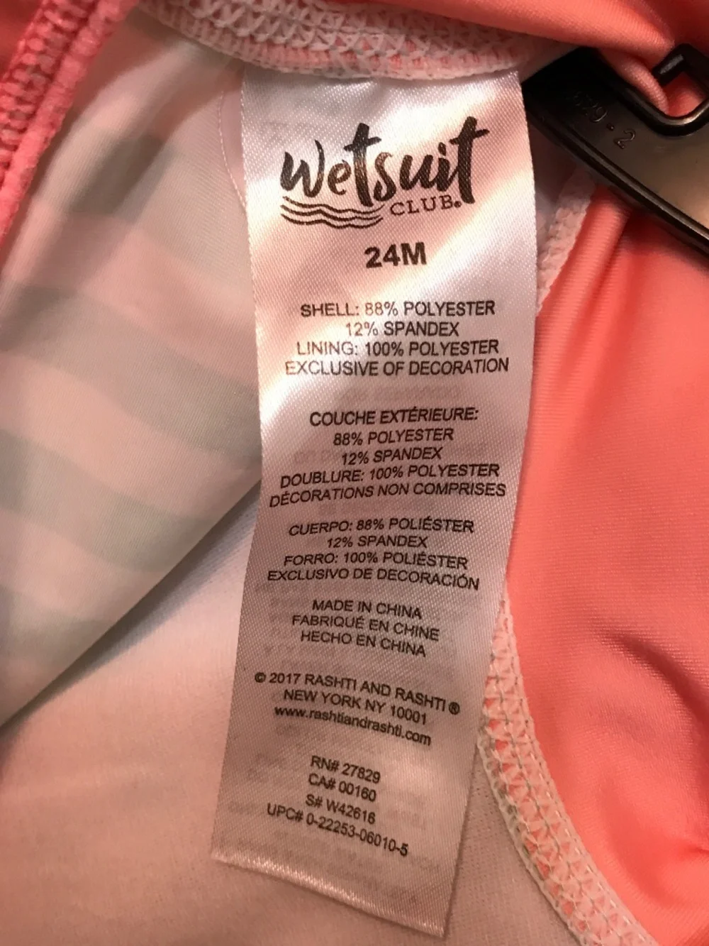 Wetsuit Club Seahorse Baby Girl Piece Rash Guard/Swimsuit-SPF 50-NWT- Sz 24M NWT